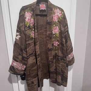 Johnny Was - Yuki Linen Kimono In Camo  XXL